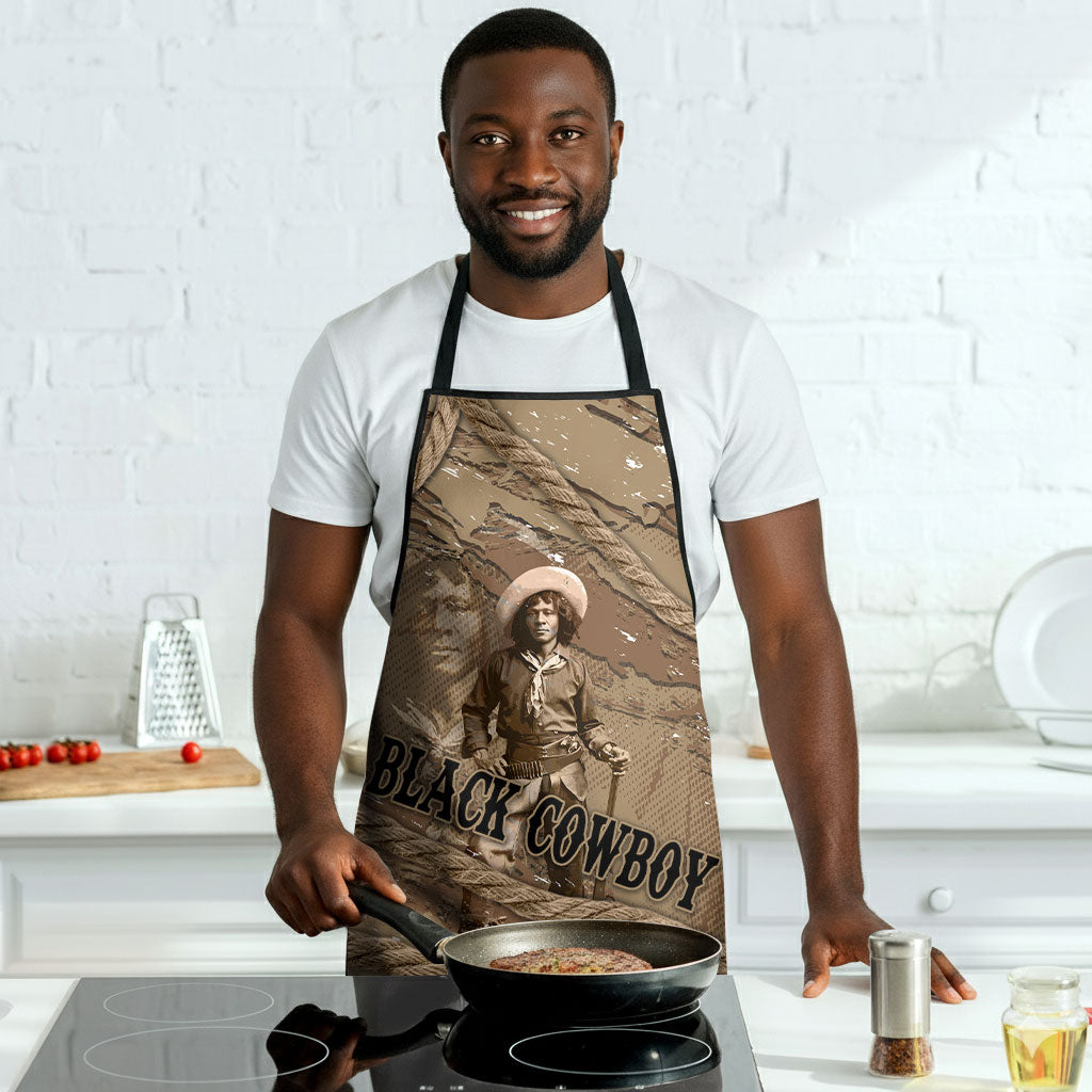 Black Cowboy Nat Love Apron Vintage Western Portrait Lasso