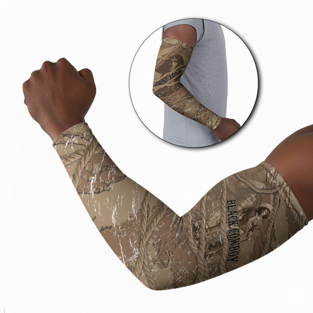 Black Cowboy Nat Love Arm Sleeves Vintage Western Portrait Lasso