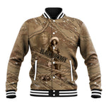 Black Cowboy Nat Love Baseball Jacket Vintage Western Portrait Lasso