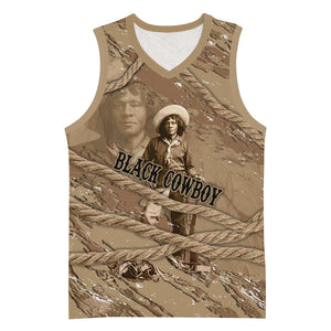 Black Cowboy Nat Love Basketball Jersey Vintage Western Portrait Lasso