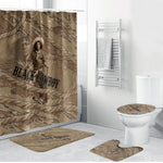 Black Cowboy Nat Love Bathroom Set Vintage Western Portrait Lasso