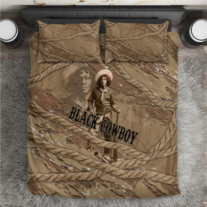 Black Cowboy Nat Love Bedding Set Vintage Western Portrait Lasso
