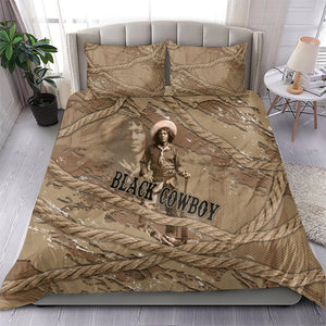 Black Cowboy Nat Love Bedding Set Vintage Western Portrait Lasso