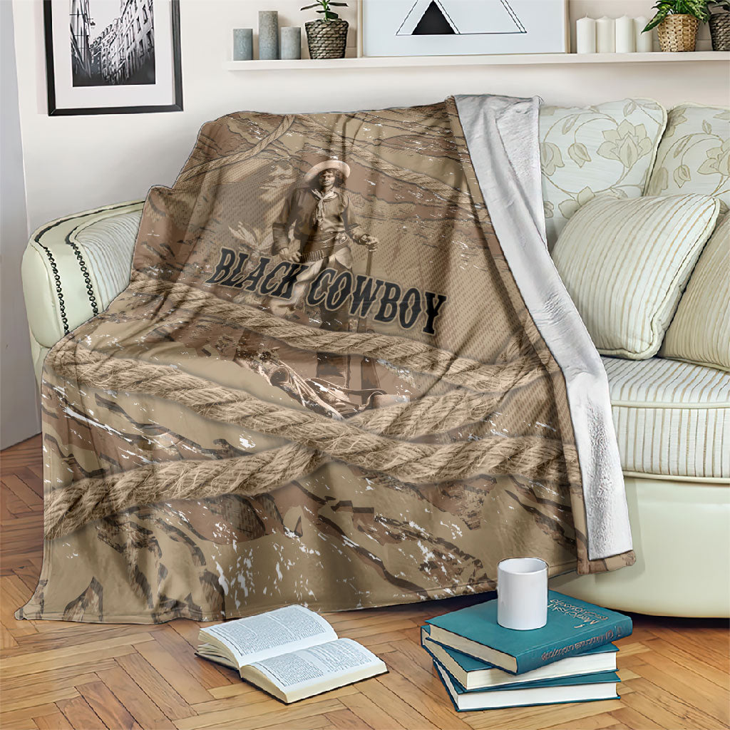 Black Cowboy Nat Love Blanket Vintage Western Portrait Lasso