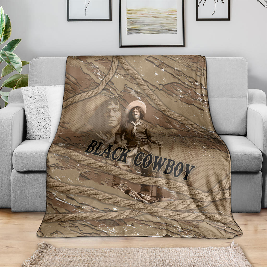 Black Cowboy Nat Love Blanket Vintage Western Portrait Lasso