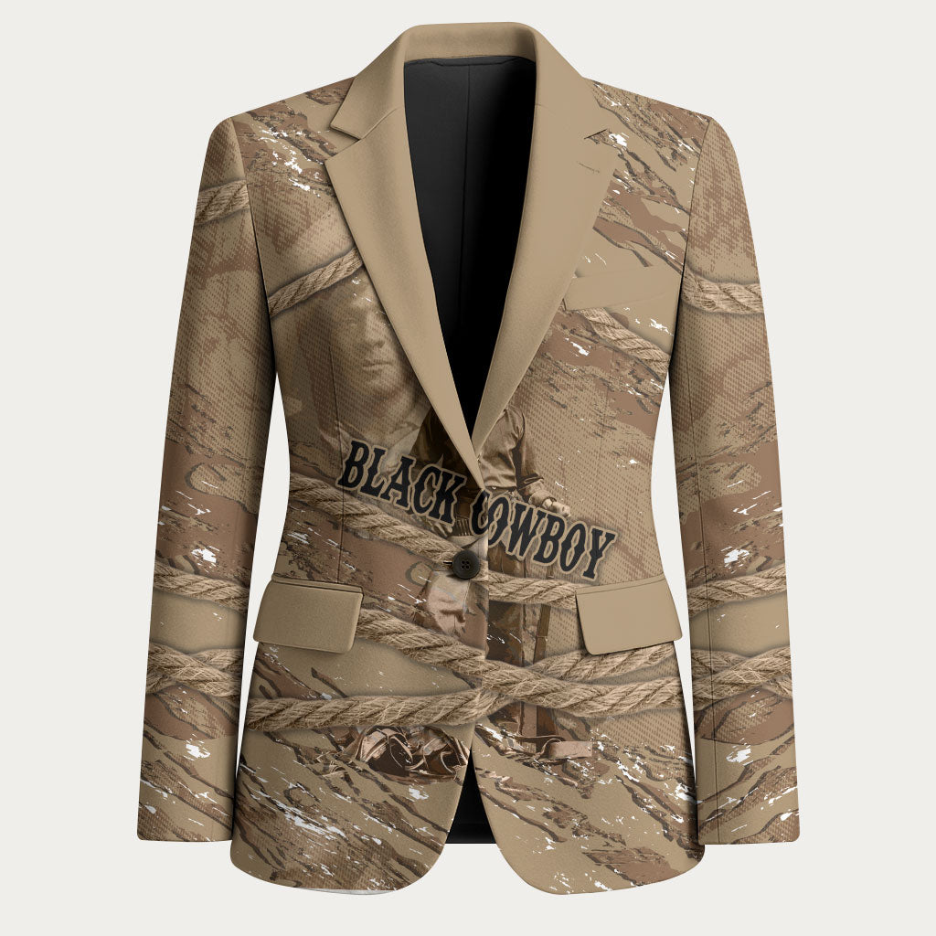 Black Cowboy Nat Love Blazer Vintage Western Portrait Lasso