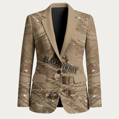 Black Cowboy Nat Love Blazer Vintage Western Portrait Lasso