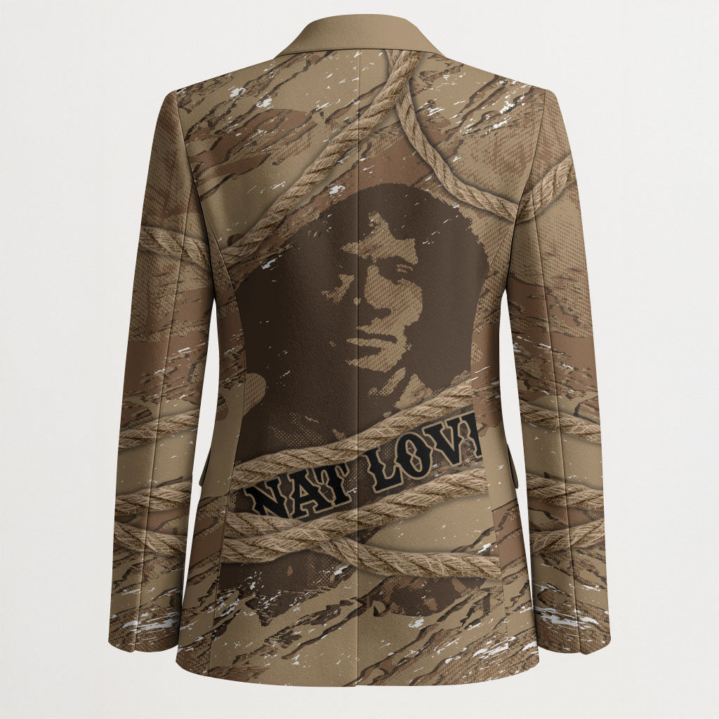 Black Cowboy Nat Love Blazer Vintage Western Portrait Lasso