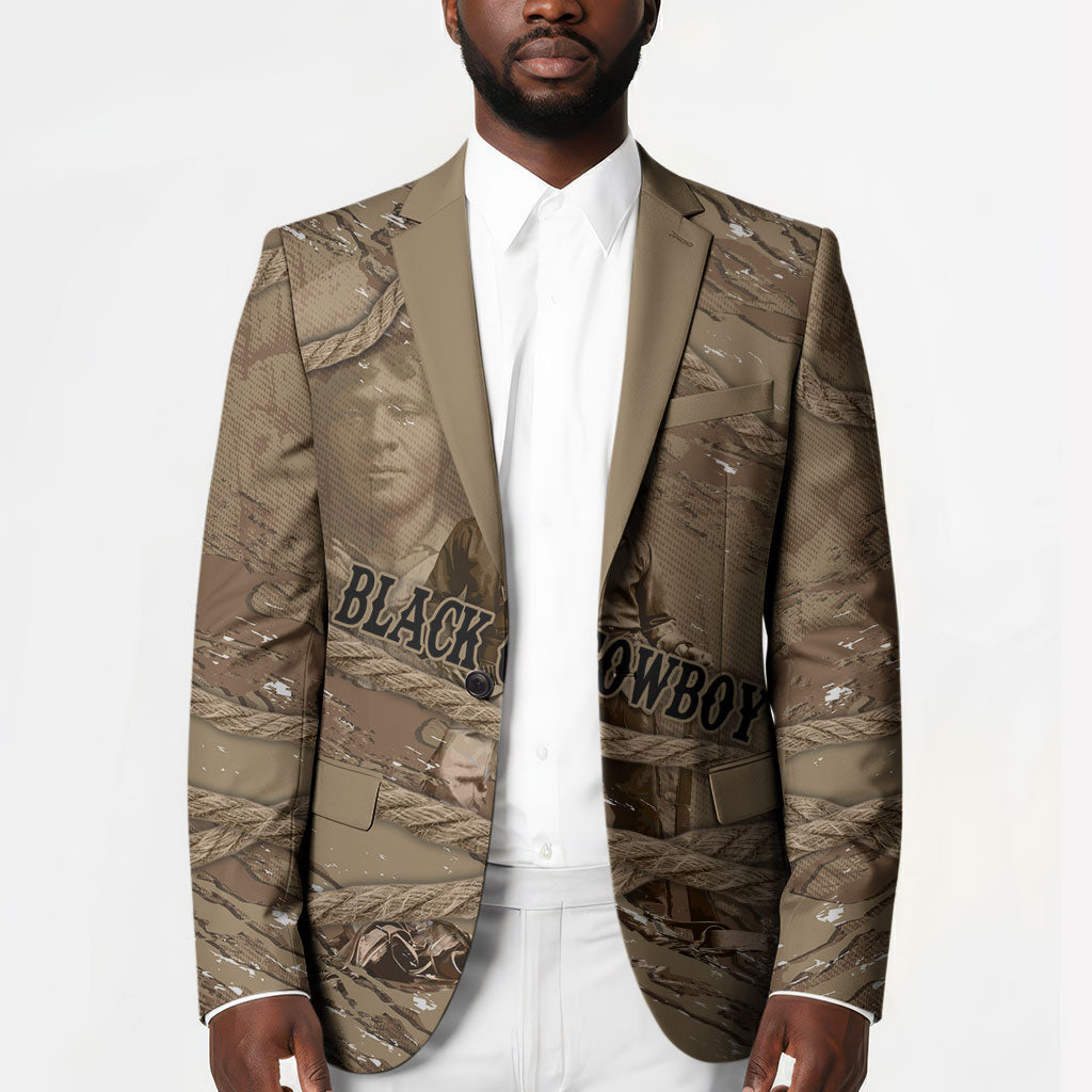 Black Cowboy Nat Love Blazer Vintage Western Portrait Lasso