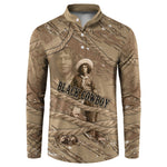 Black Cowboy Nat Love Button Sweatshirt Vintage Western Portrait Lasso