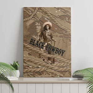 Black Cowboy Nat Love Canvas Wall Art Vintage Western Portrait Lasso