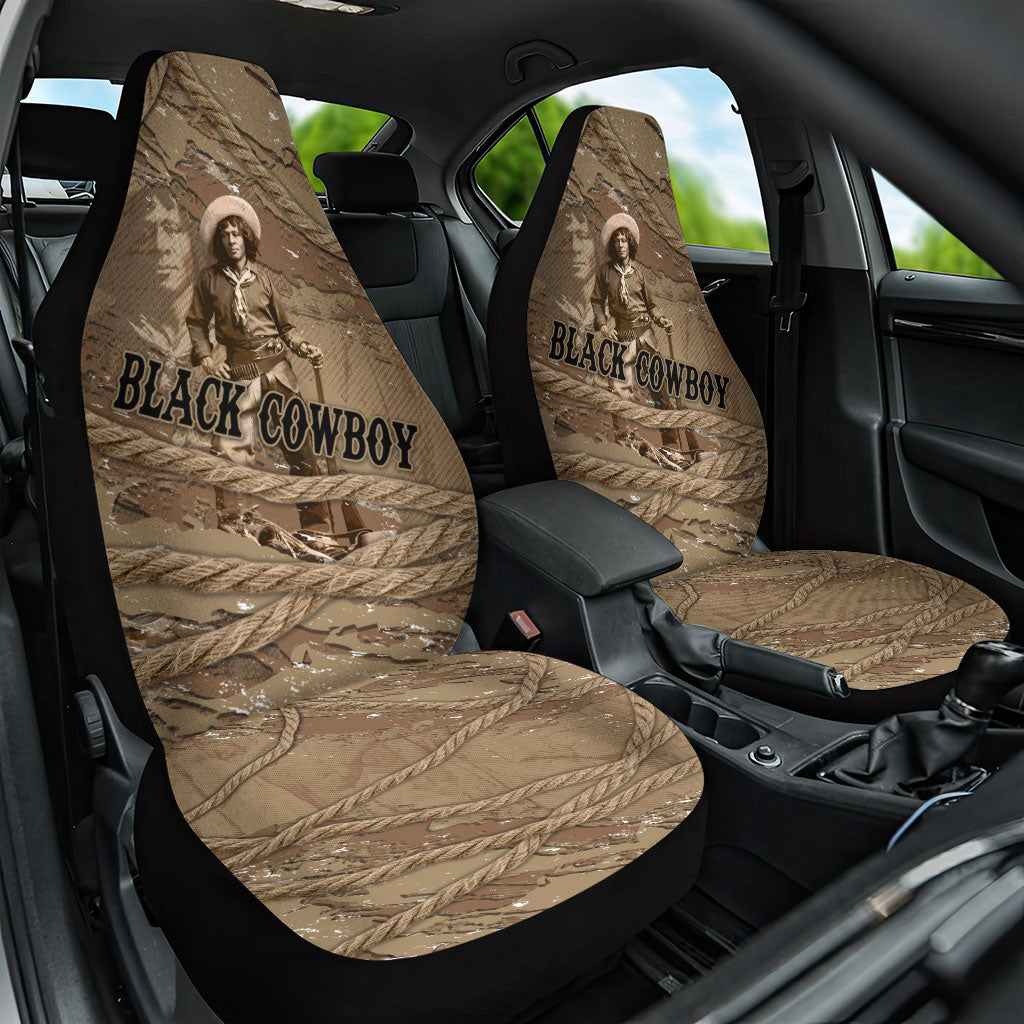 Black Cowboy Nat Love Car Seat Cover Vintage Western Portrait Lasso