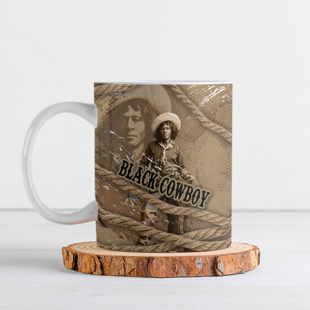 Black Cowboy Nat Love Ceramic Mug Vintage Western Portrait Lasso