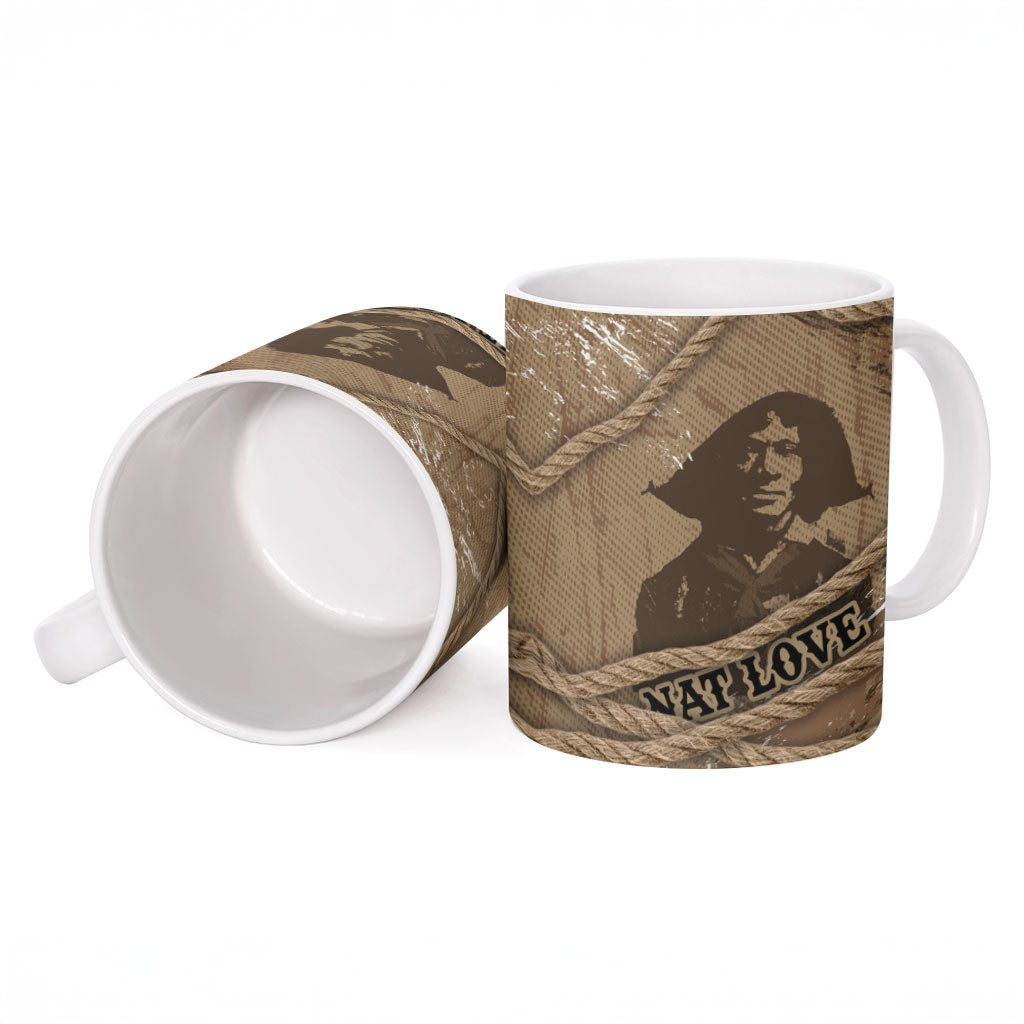 Black Cowboy Nat Love Ceramic Mug Vintage Western Portrait Lasso