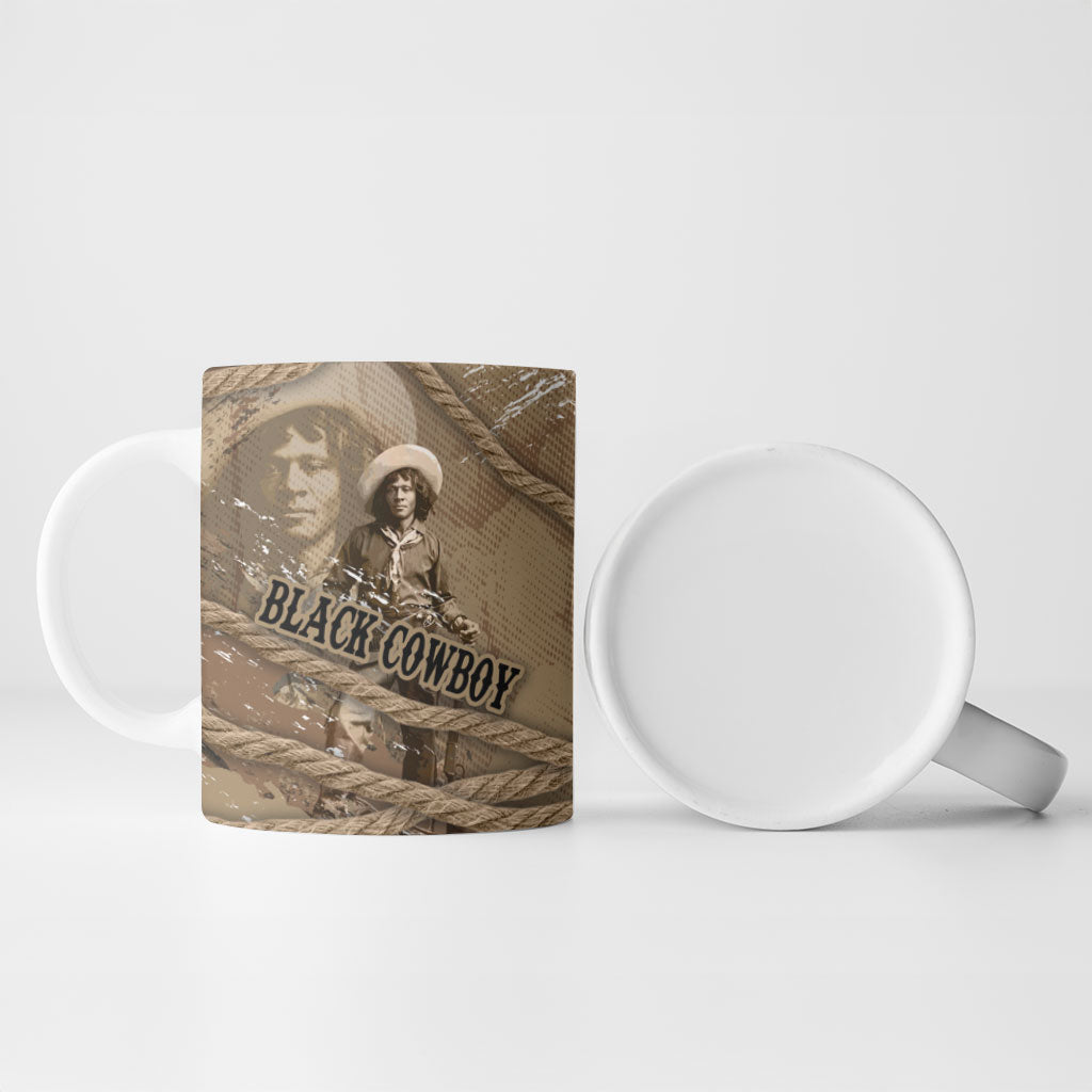Black Cowboy Nat Love Ceramic Mug Vintage Western Portrait Lasso