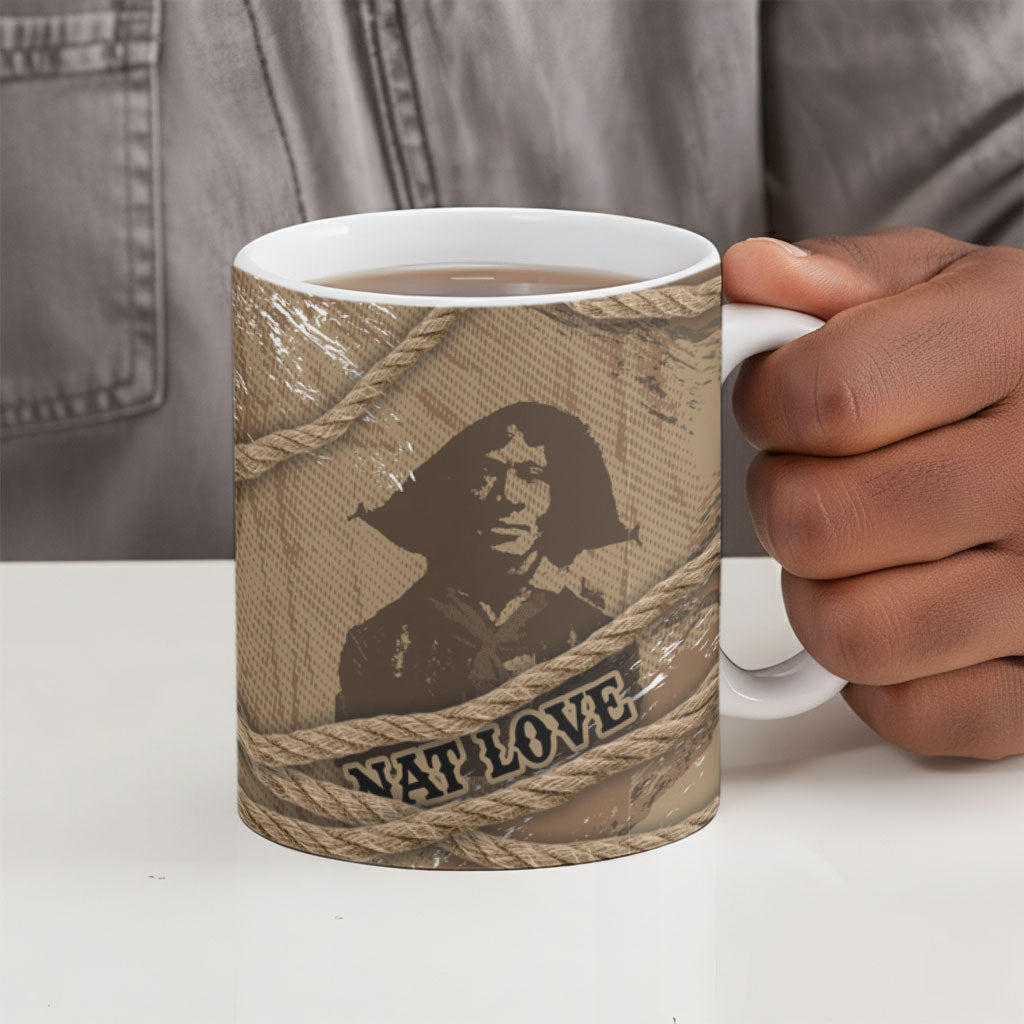 Black Cowboy Nat Love Ceramic Mug Vintage Western Portrait Lasso
