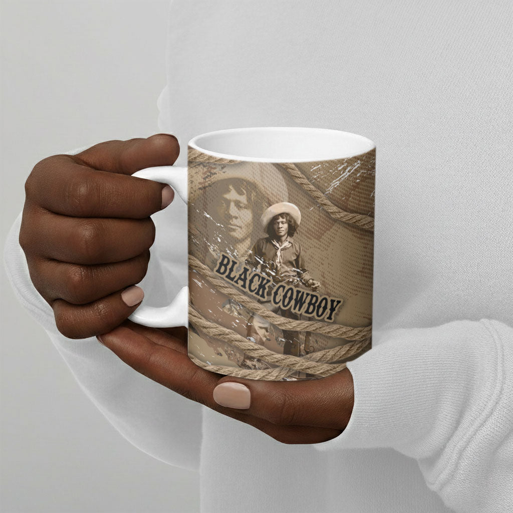 Black Cowboy Nat Love Ceramic Mug Vintage Western Portrait Lasso
