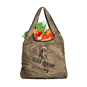 Black Cowboy Nat Love Grocery Bag Vintage Western Portrait Lasso