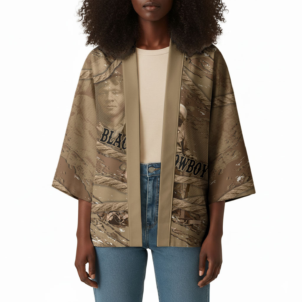 Black Cowboy Nat Love Kimono Vintage Western Portrait Lasso