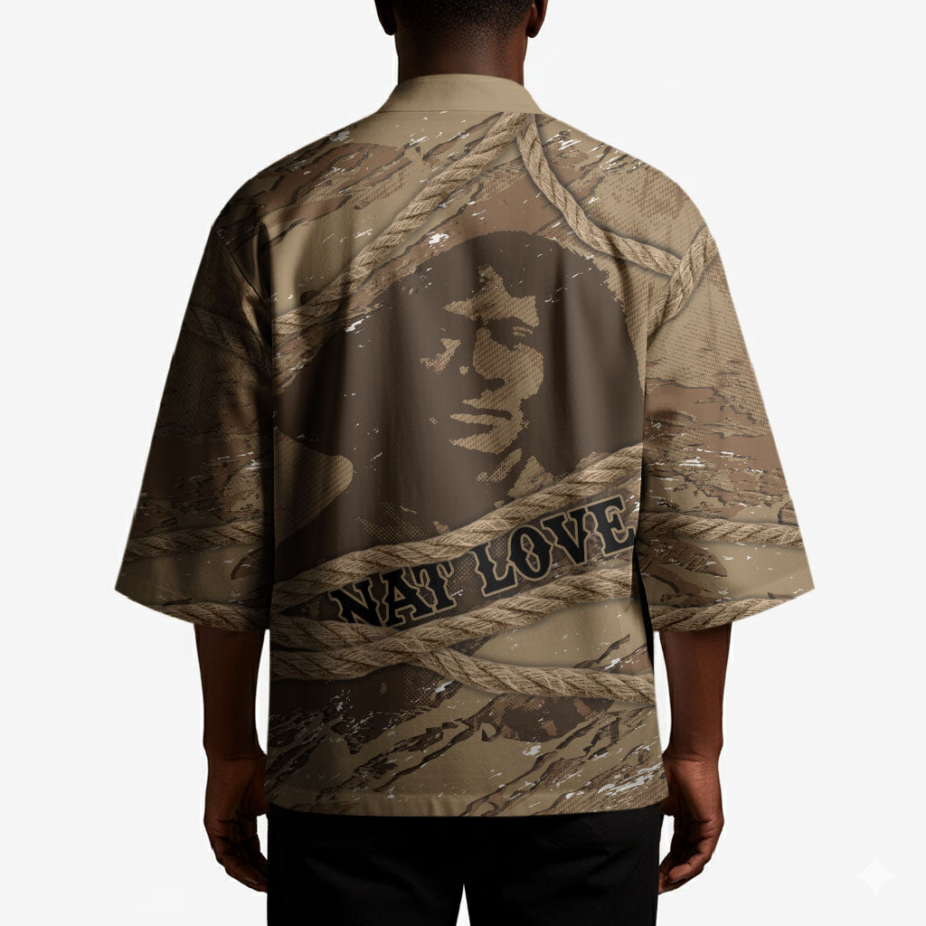 Black Cowboy Nat Love Kimono Vintage Western Portrait Lasso