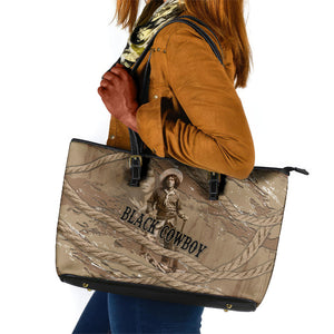 Black Cowboy Nat Love Leather Tote Bag Vintage Western Portrait Lasso