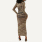 Black Cowboy Nat Love Long Sleeve Bodycon Dress Vintage Western Portrait Lasso