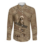 Black Cowboy Nat Love Long Sleeve Button Shirt Vintage Western Portrait Lasso