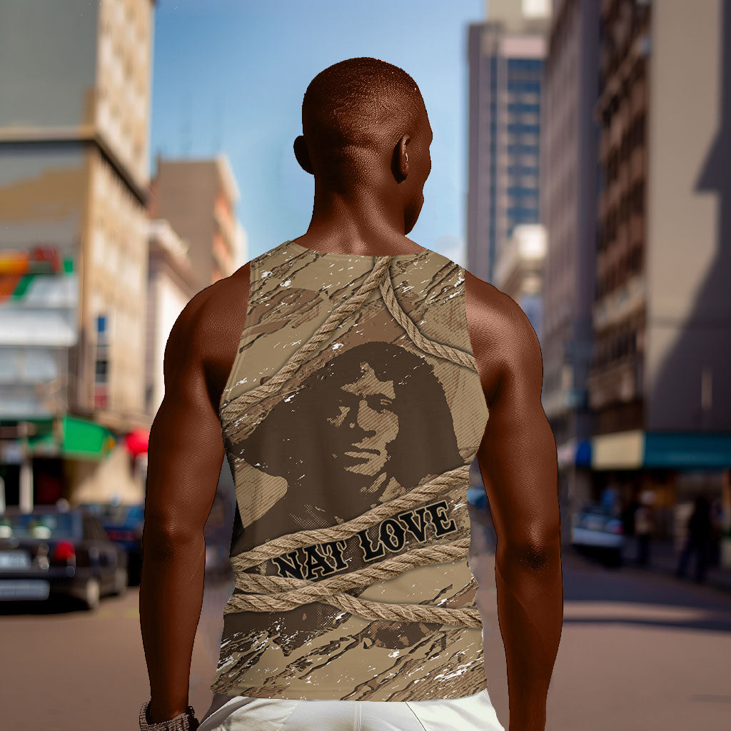 Black Cowboy Nat Love Men Tank Top Vintage Western Portrait Lasso