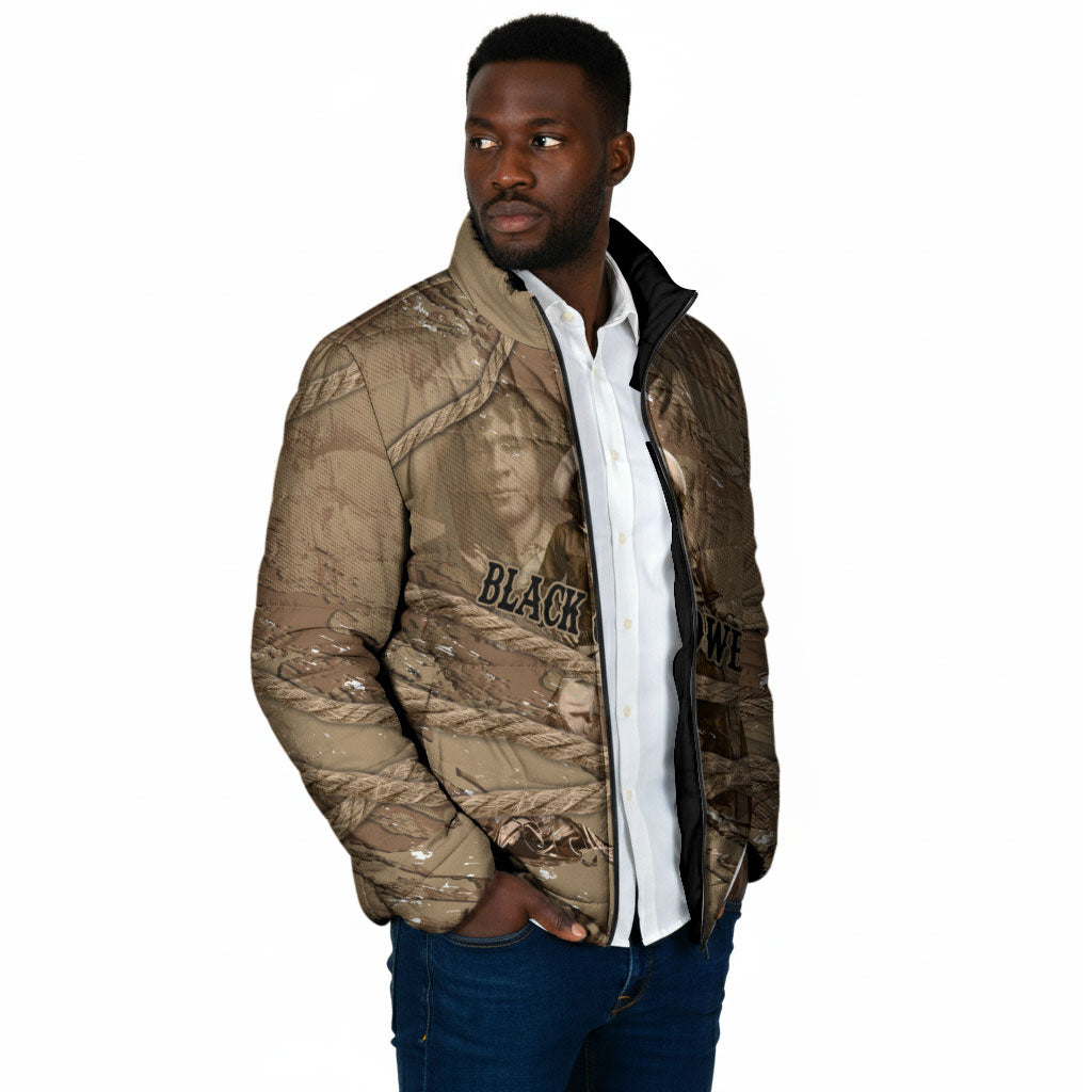 Black Cowboy Nat Love Padded Jacket Vintage Western Portrait Lasso