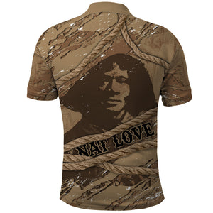 Black Cowboy Nat Love Polo Shirt Vintage Western Portrait Lasso