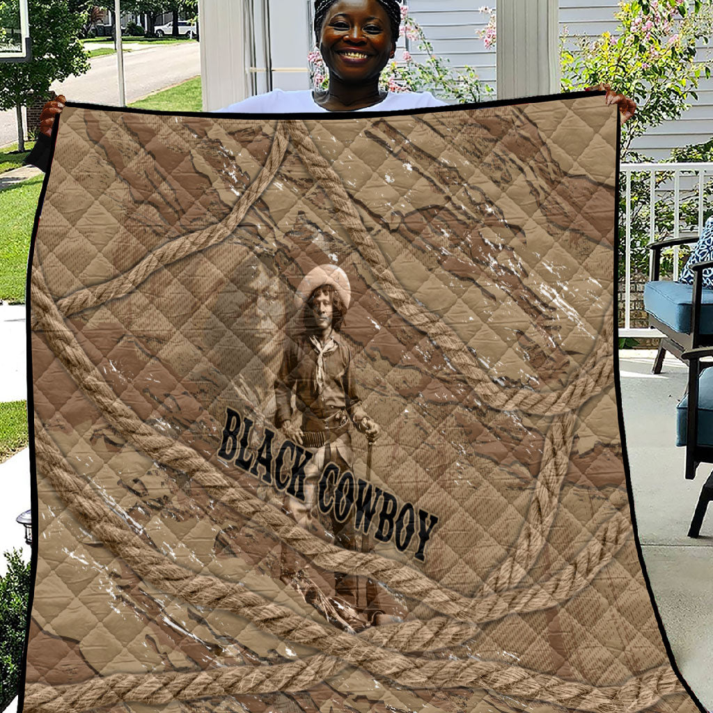 Black Cowboy Nat Love Quilt Vintage Western Portrait Lasso
