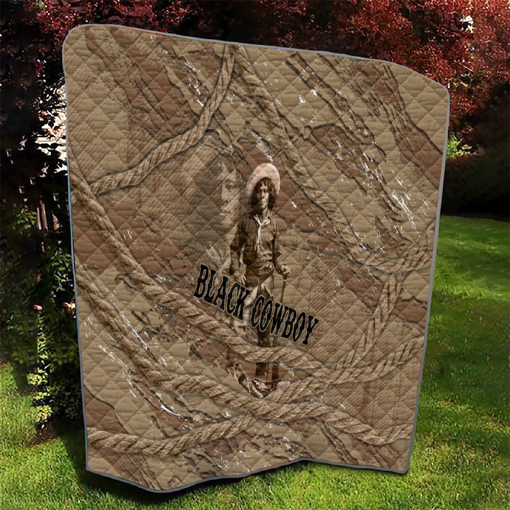 Black Cowboy Nat Love Quilt Vintage Western Portrait Lasso