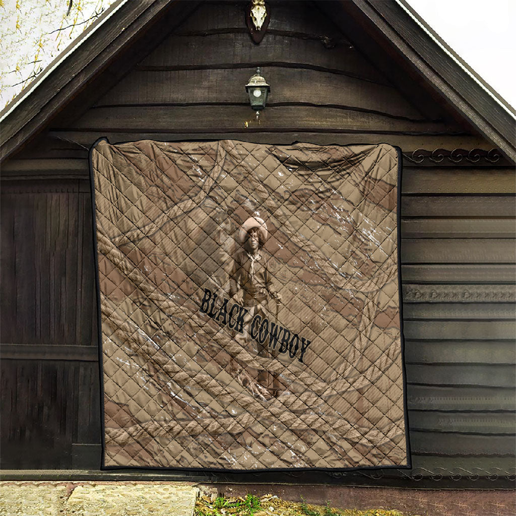Black Cowboy Nat Love Quilt Vintage Western Portrait Lasso