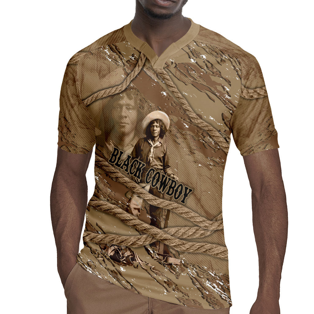 Black Cowboy Nat Love Rugby Jersey Vintage Western Portrait Lasso