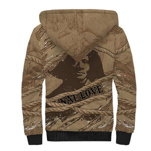 Black Cowboy Nat Love Sherpa Hoodie Vintage Western Portrait Lasso