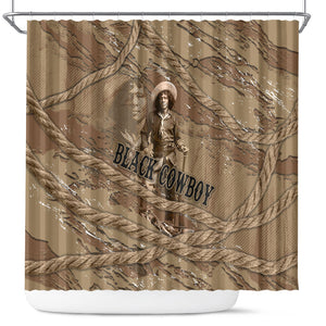 Black Cowboy Nat Love Shower Curtain Vintage Western Portrait Lasso