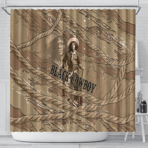 Black Cowboy Nat Love Shower Curtain Vintage Western Portrait Lasso