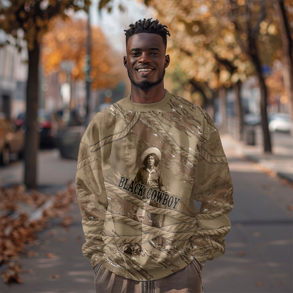 Black Cowboy Nat Love Sweatshirt Vintage Western Portrait Lasso
