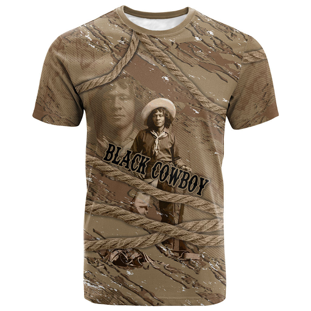 Black Cowboy Nat Love T shirt Vintage Western Portrait Lasso