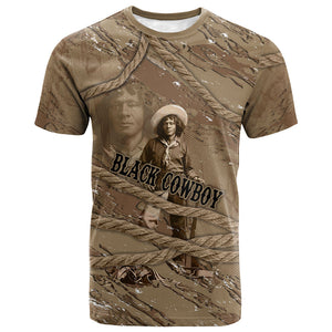 Black Cowboy Nat Love T shirt Vintage Western Portrait Lasso