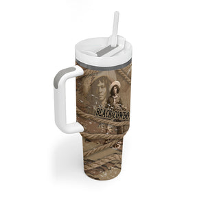 Black Cowboy Nat Love Tumbler With Handle Vintage Western Portrait Lasso