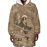 Black Cowboy Nat Love Wearable Blanket Hoodie Vintage Western Portrait Lasso