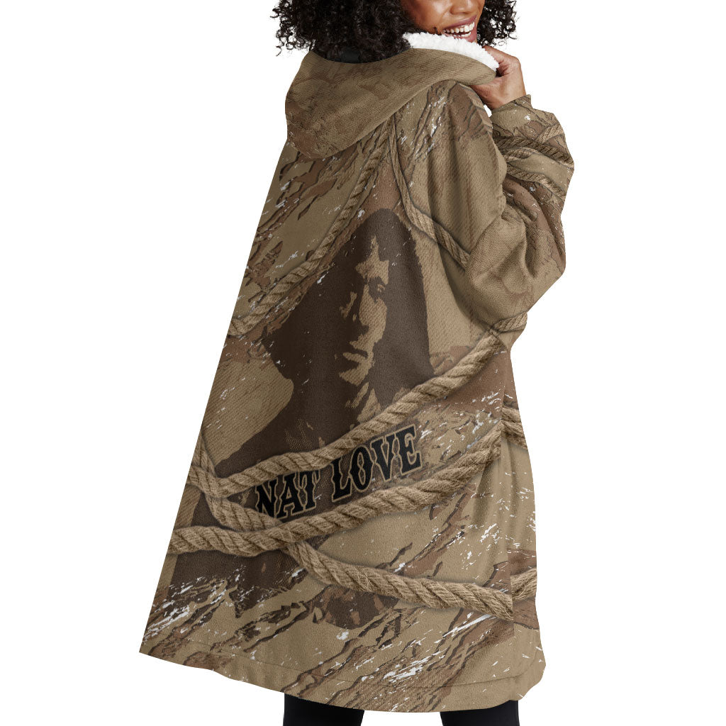 Black Cowboy Nat Love Wearable Blanket Hoodie Vintage Western Portrait Lasso