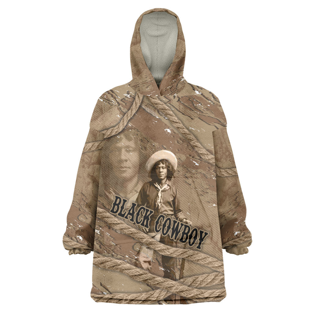 Black Cowboy Nat Love Wearable Blanket Hoodie Vintage Western Portrait Lasso
