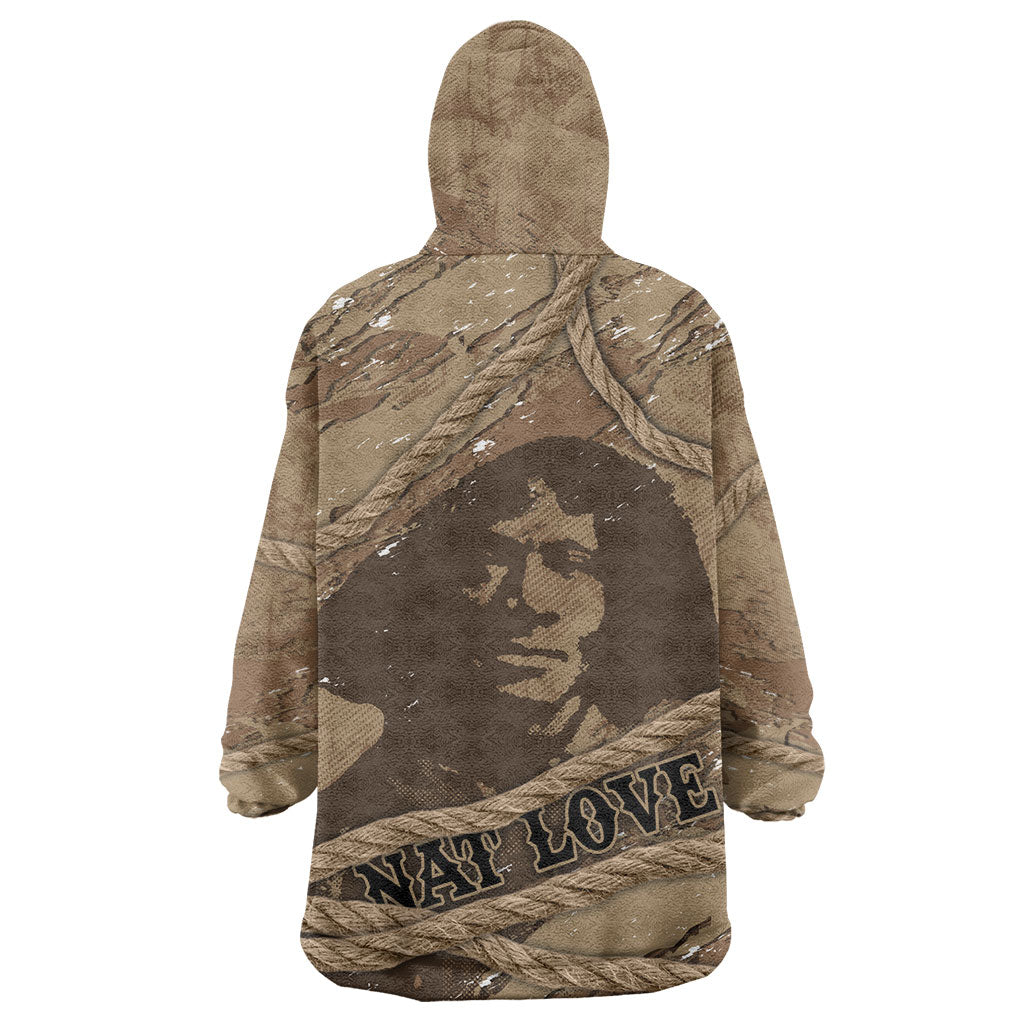 Black Cowboy Nat Love Wearable Blanket Hoodie Vintage Western Portrait Lasso