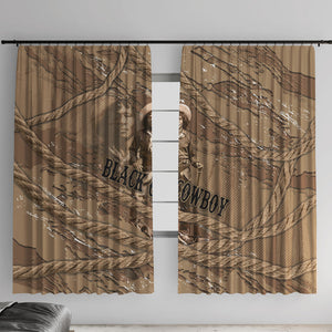 Black Cowboy Nat Love Window Curtain Vintage Western Portrait Lasso