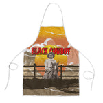 Black Cowboy Bill Pickett Apron Retro Sunset Western Design