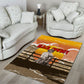 Black Cowboy Bill Pickett Area Rug Retro Sunset Western Design