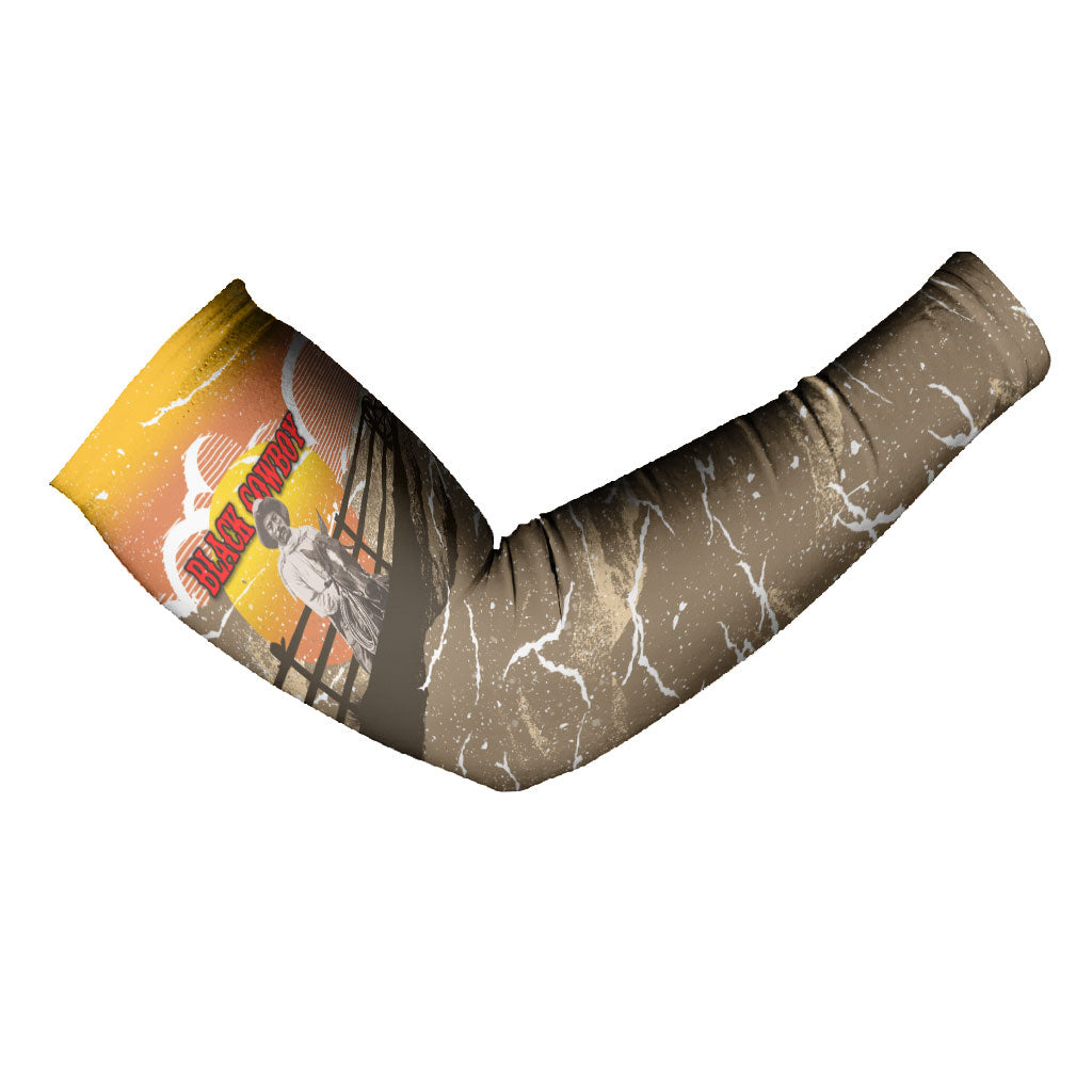Black Cowboy Bill Pickett Arm Sleeves Retro Sunset Western Design