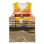 Black Cowboy Bill Pickett Basketball Jersey Retro Sunset Western Design